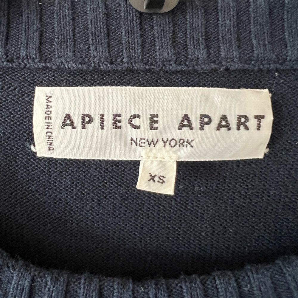 Apiece Apart Long Sleeved Navy Knit Ruffle - Picture 6 of 10
